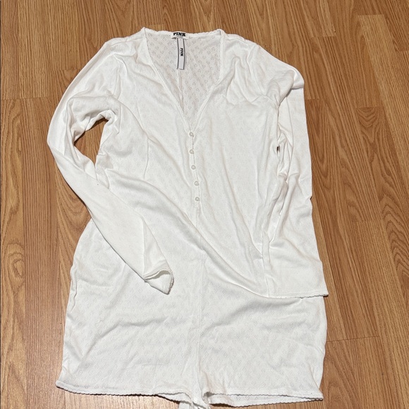 PINK Victoria's Secret Other - PINK Victoria's Secret White Pajama Romper